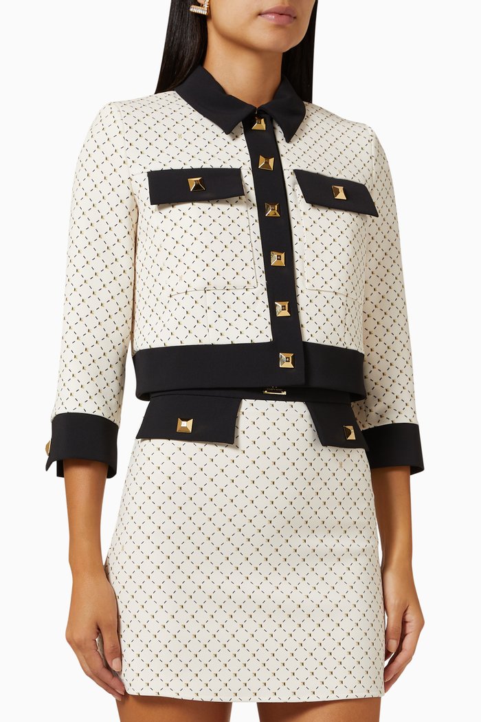 

Studded Mini Jacket in Fabric, Neutral