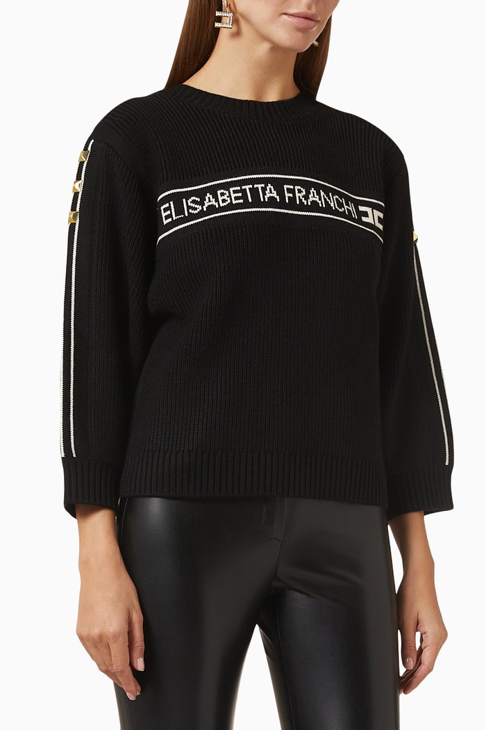 

Logo Sweater in Wool-blend, Black