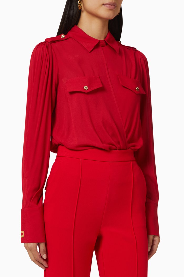 

Shirt Bodysuit in Viscose, Red