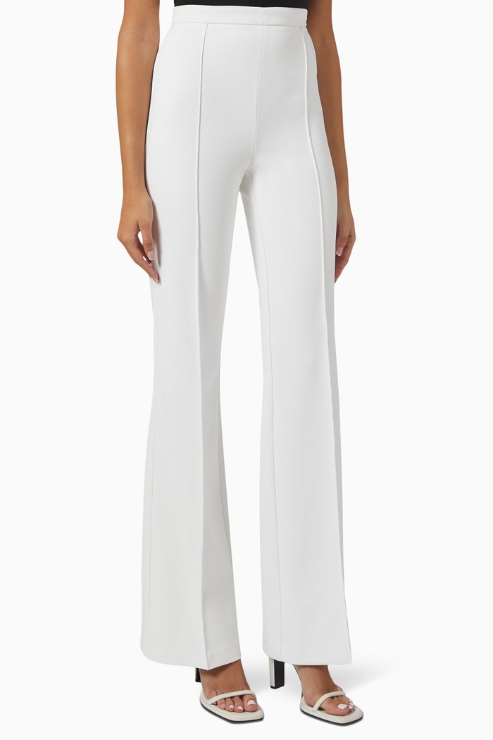 

High-waist Palazzo Pants in Crêpe, White