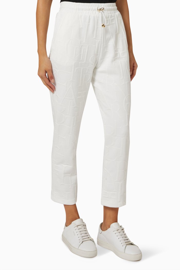 

Crop Pants in Jacquard Fleece, White