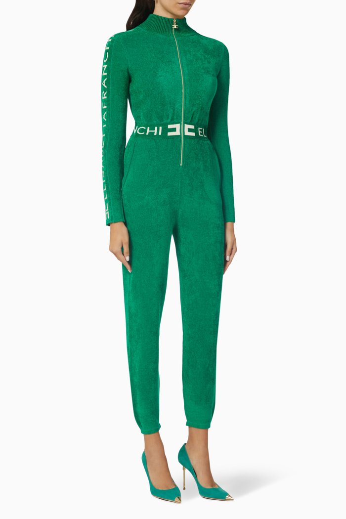 

Logo Jumpsuit in Wool-blend, Green