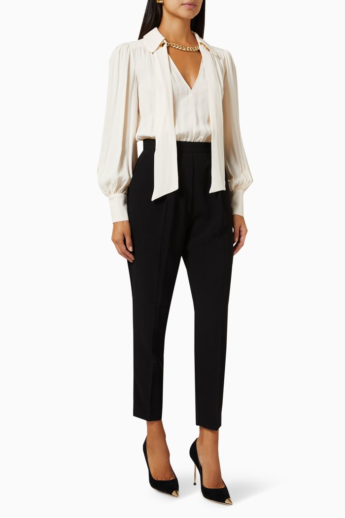 

Two-tone Chain Jumpsuit in Viscose, Black