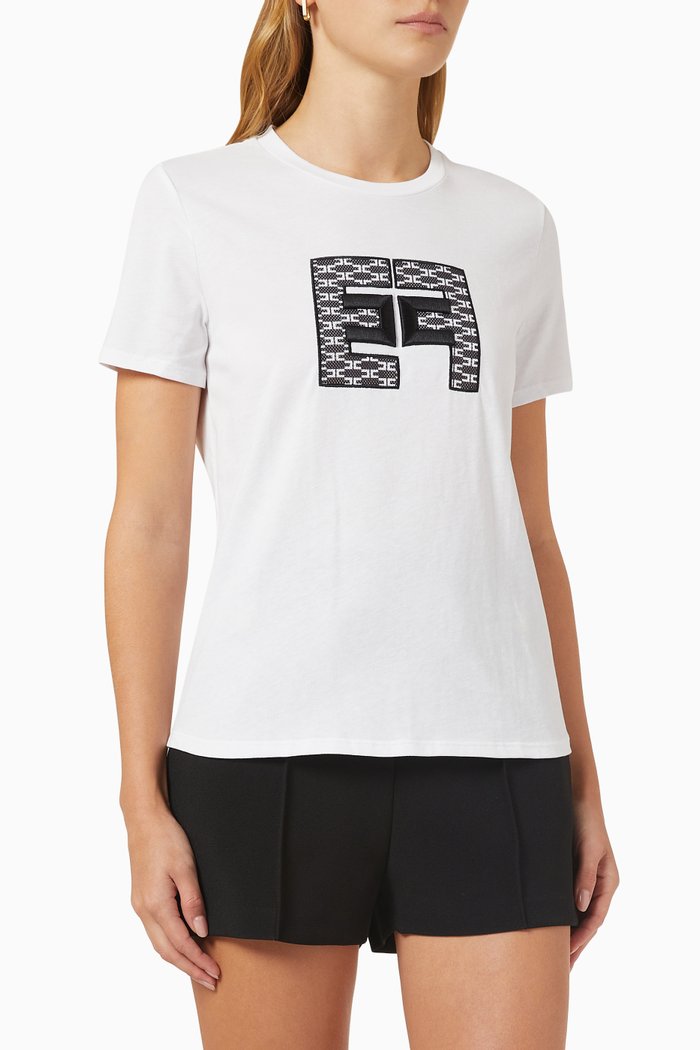 EF Logo T-shirt in Cotton Jersey, White