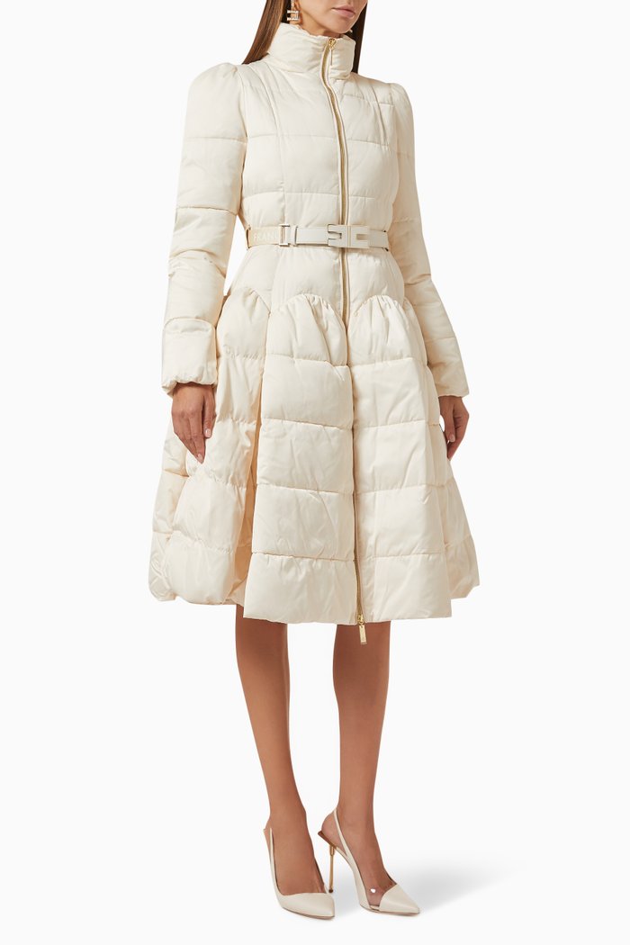 

Circle Quilted Coat, Neutral