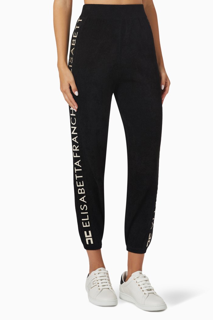 

Logo Tape Jogger Pants in Chenille, Black