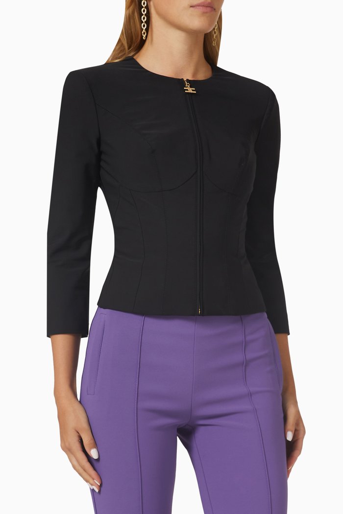 

Short Jacket in Technical Fabric, Black