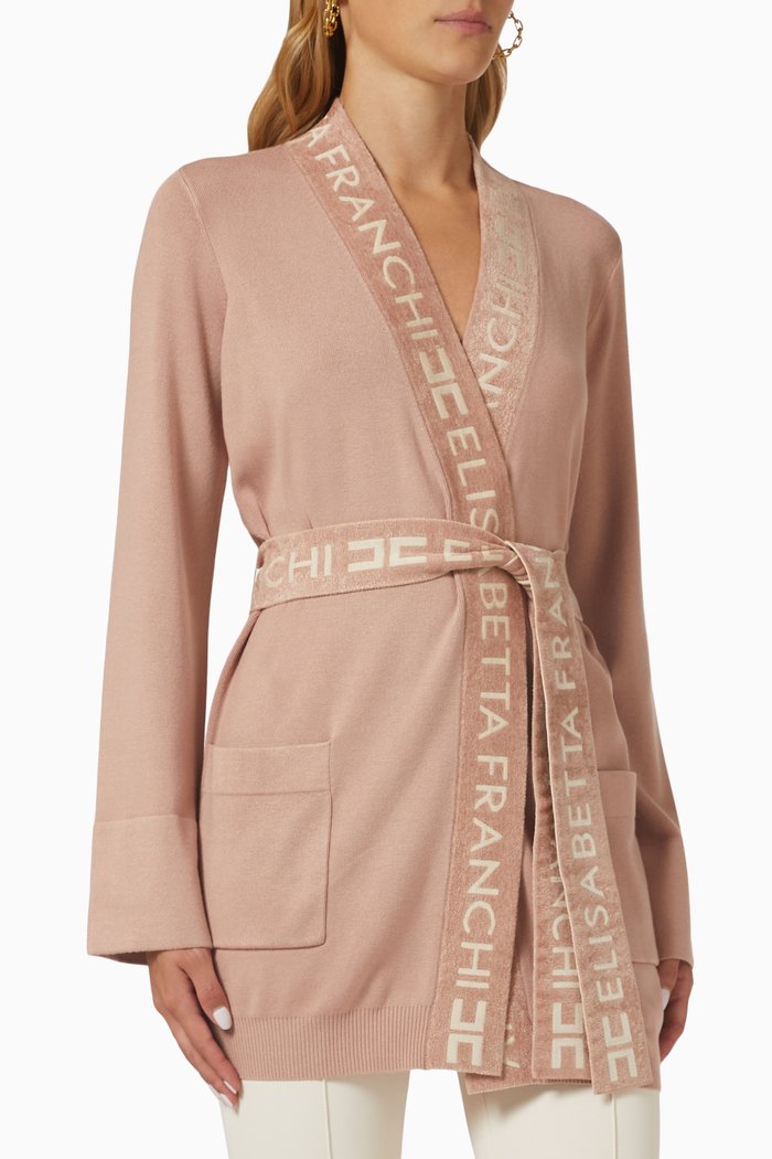 

Logo Kimono Cardigan, Brown