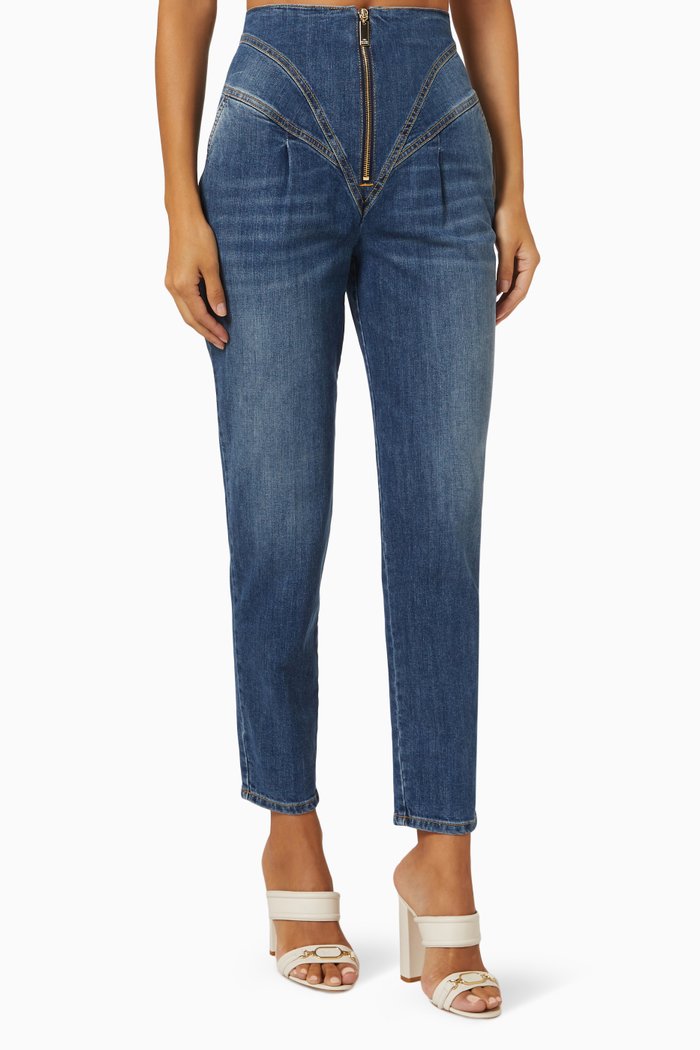 

Panelled High-rise Jeans, Blue