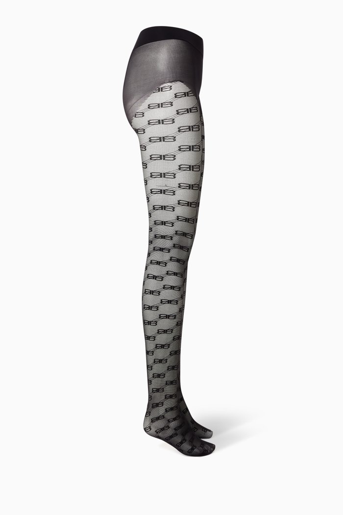 

BB Monogram Tights in Jacquard, Black