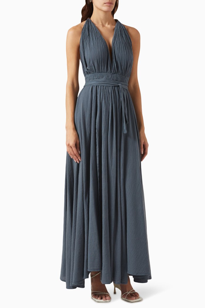 

Hera Dress in Cotton, Blue