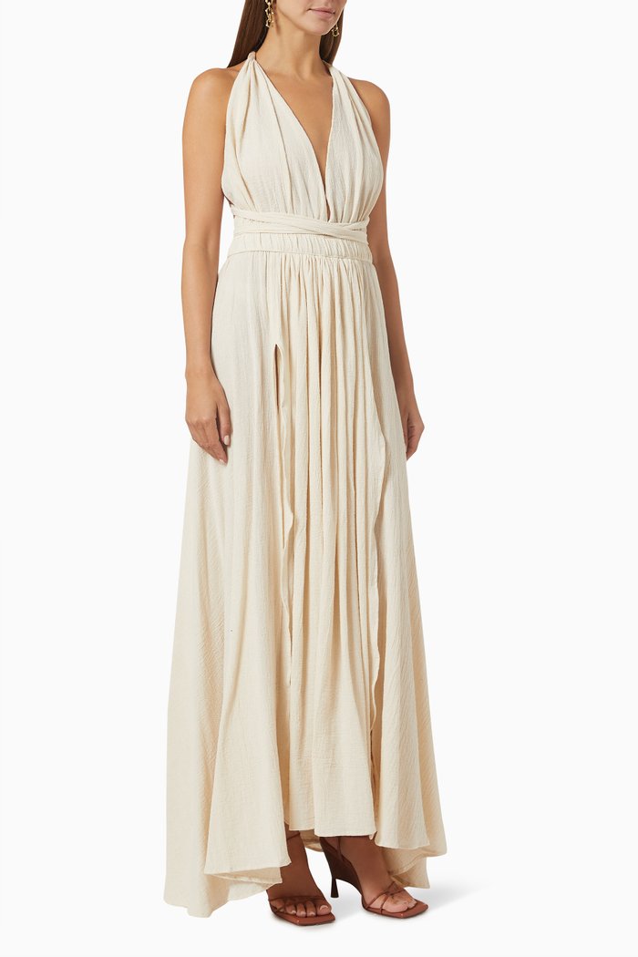 

Hera Dress in Cotton, Neutral