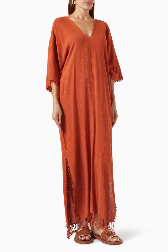 

Saas Kaftan in Cotton, Brown