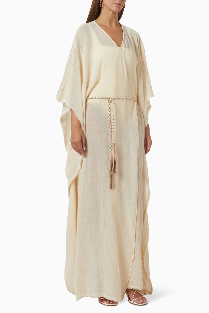 

Chumuk Wrap Dress in Cotton, Neutral