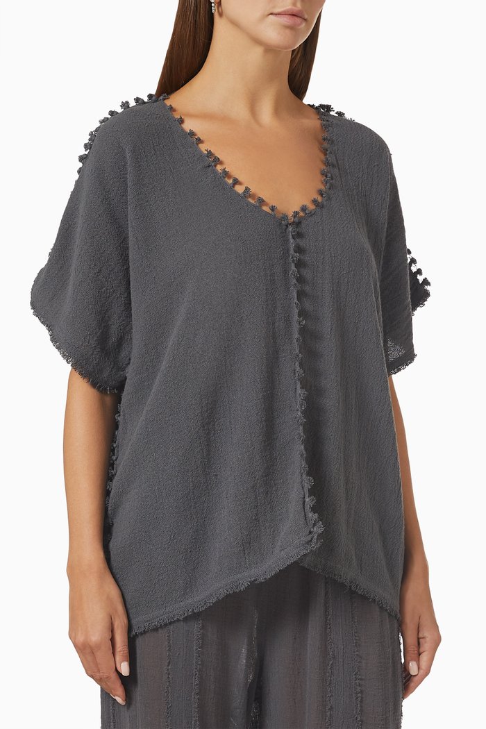 Xmaben Top in Cotton, Blue