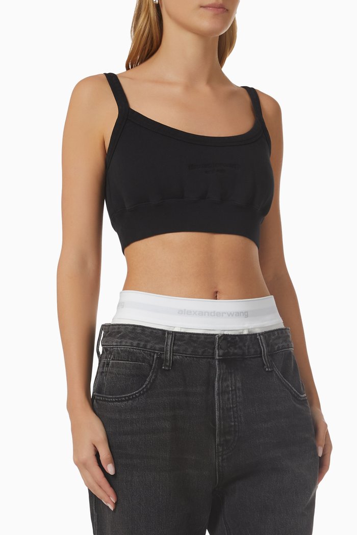 

Sweatshirt Bra in Cotton Terry, Black