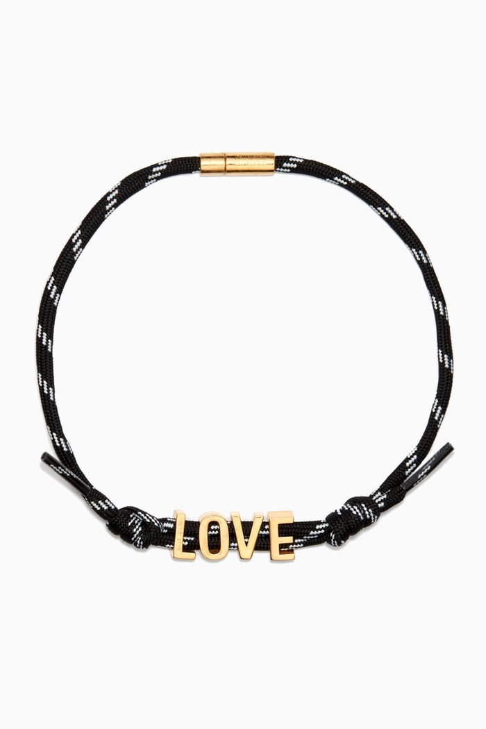 

LOVE Cord Choker in Brass & Cotton, Black
