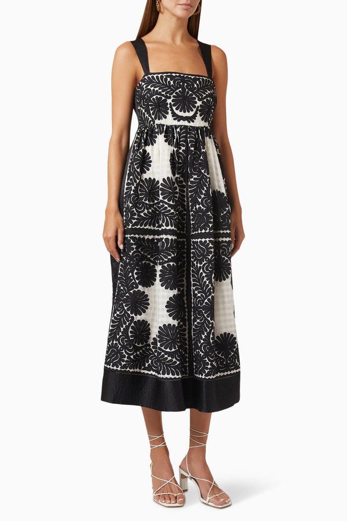 

Ardelle Midi Dress in Cotton, Black