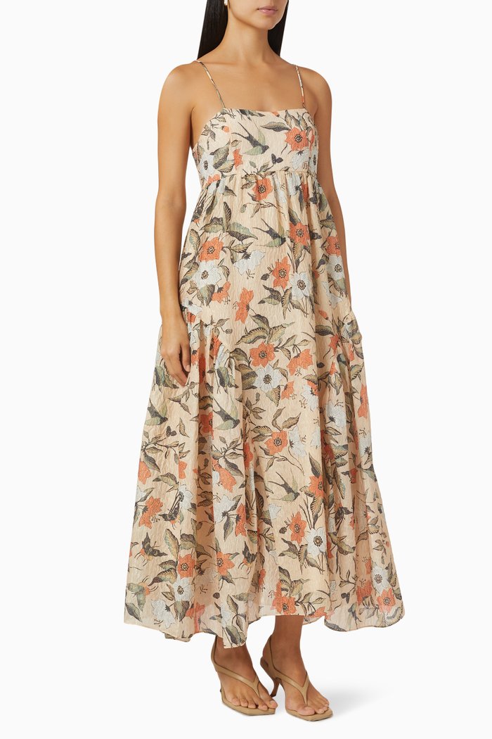 

Astrid Dress in Silk Blend Cloque, Neutral
