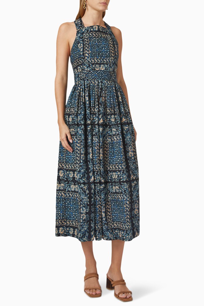 

Kerani Dress in Cotton, Blue