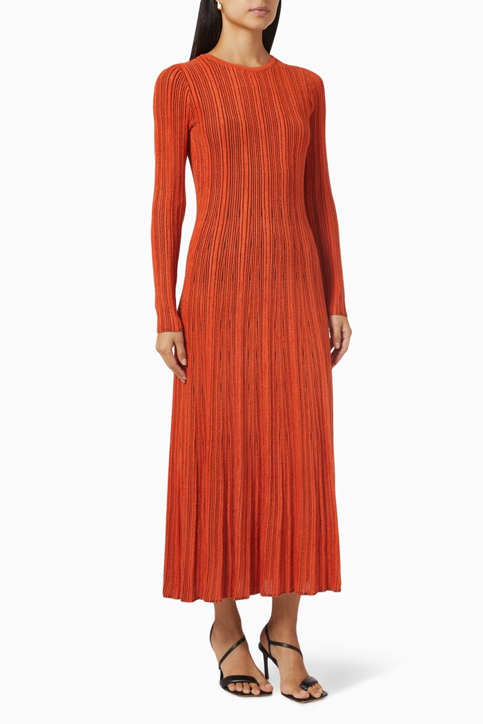 

Aliza Dress in Rayon Rib-knit, Red