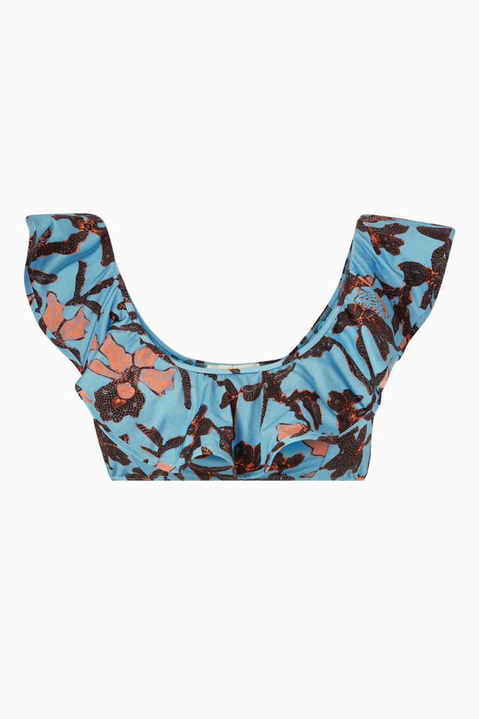 

Azores Bikini Top in Nylon, Blue