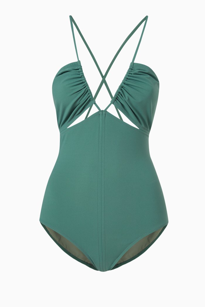 

Akami Maillot One-piece Swimsuit in Nylon, Green