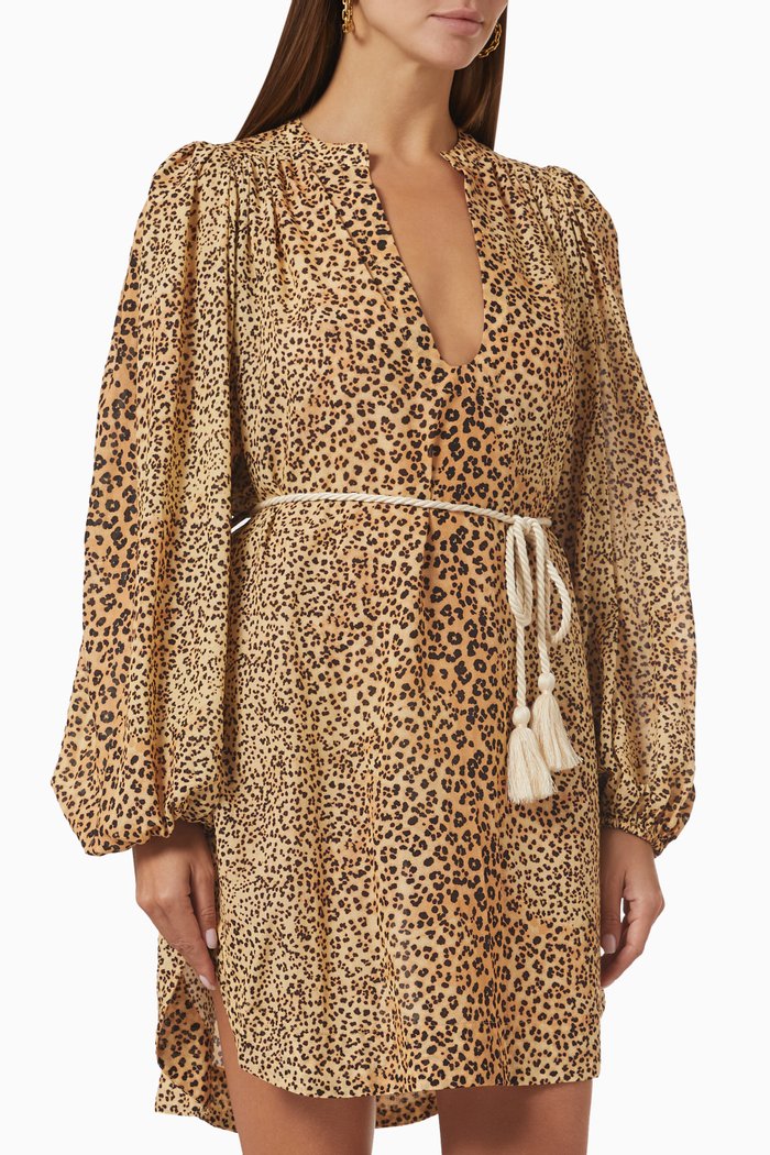 Nerissa Cover-up Dress in Cotton, Brown