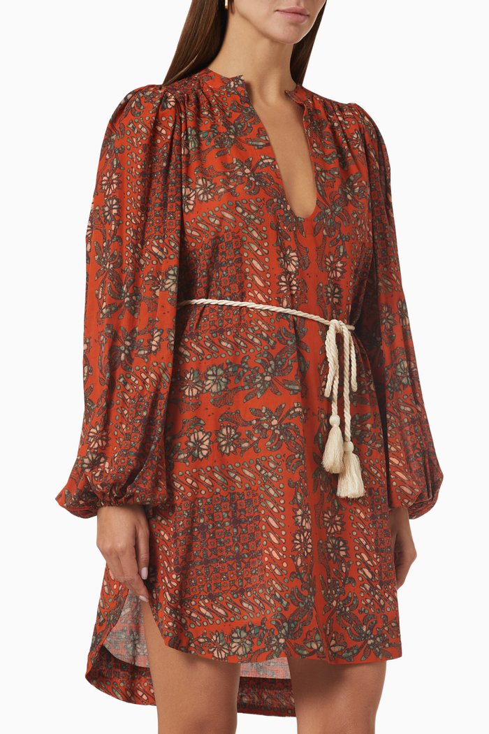 

Nerissa Cover-up Dress in Cotton, Red