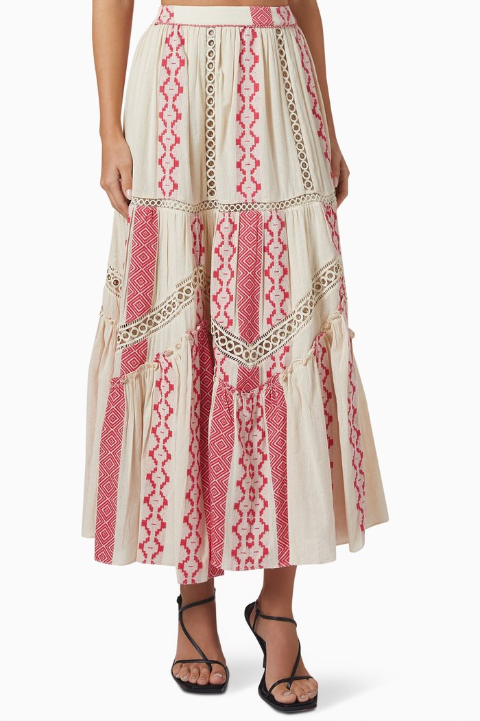 

Pehr Midi Skirt in Cotton, Red