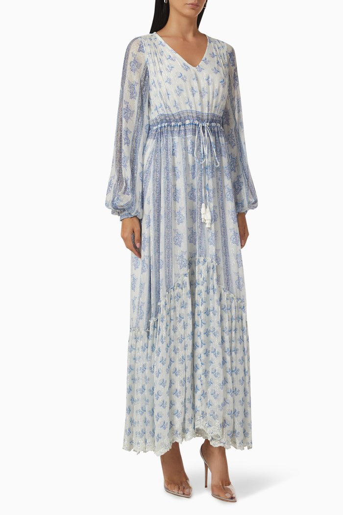 

Mala Lurex Stripe Maxi Dress, Blue