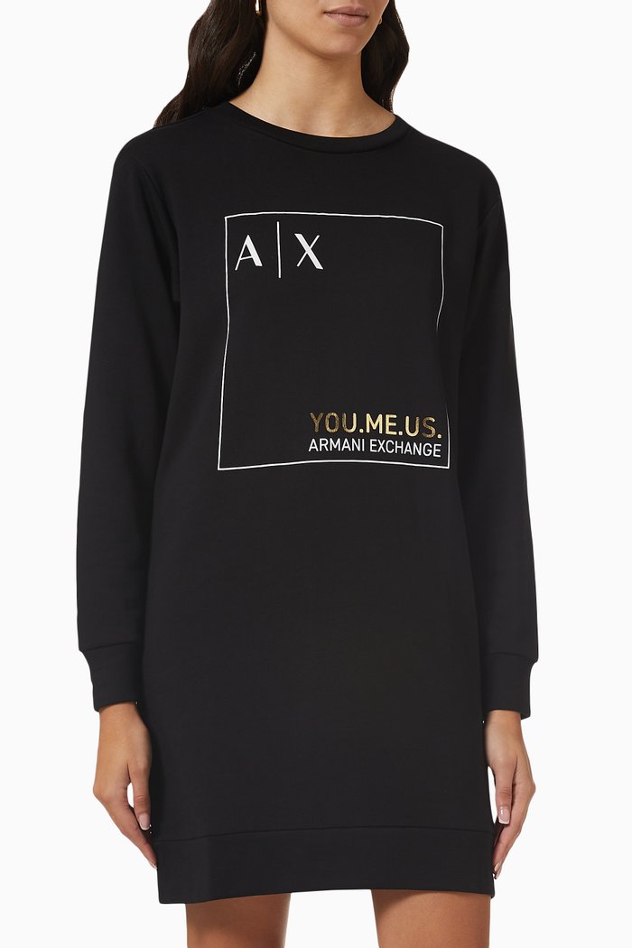 

Logo T-shirt Dress in Jersey, Black