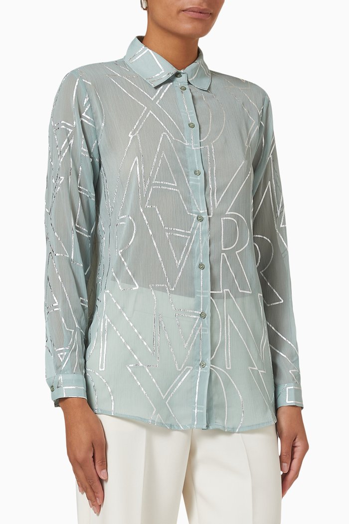

Foil logo-print Shirt, Green