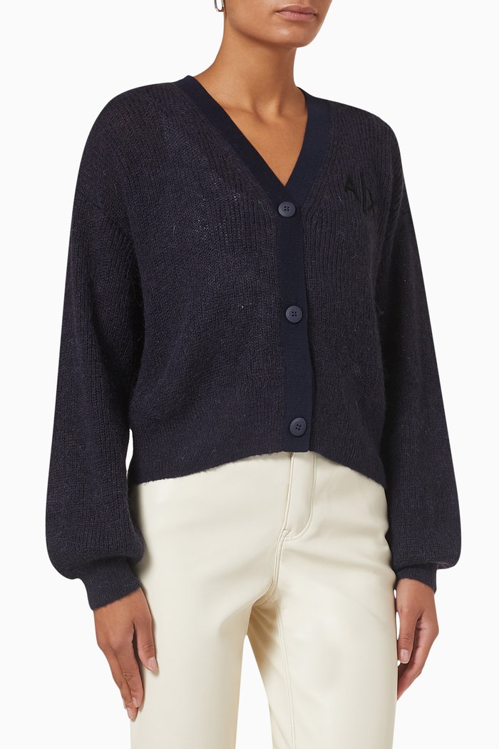 

Chest-logo Cardigan in Knit, Blue