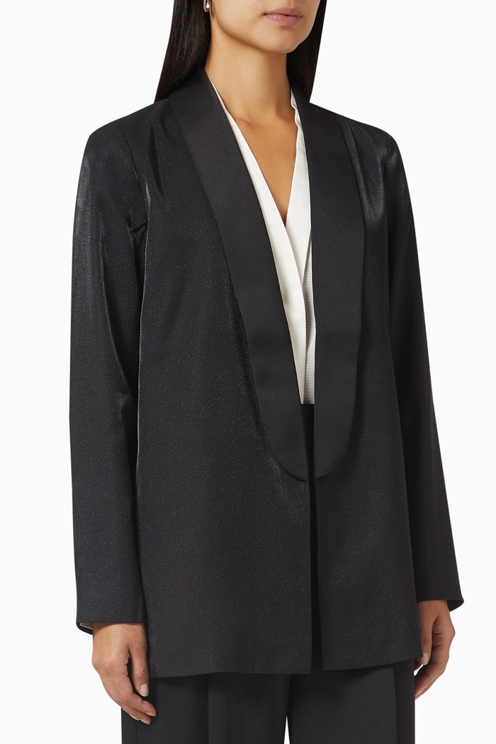 

Tailored Blazer in Satin, Black