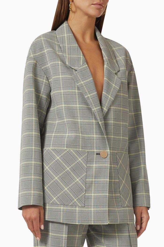 

Prince of Wales Blazer in Linen, Multicolour