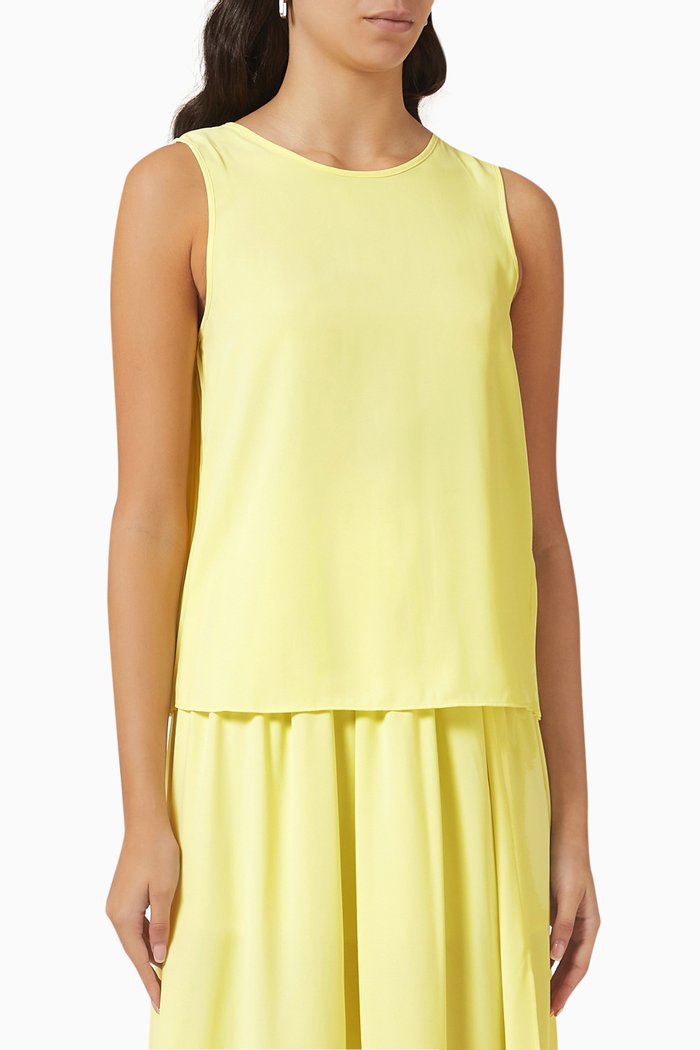 

Pleated Sleeveless Top, Green