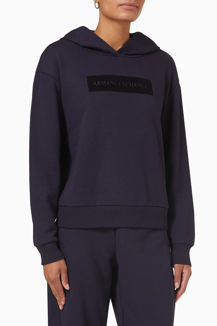 

Logo Hoodie in Cotton-fleece, Blue