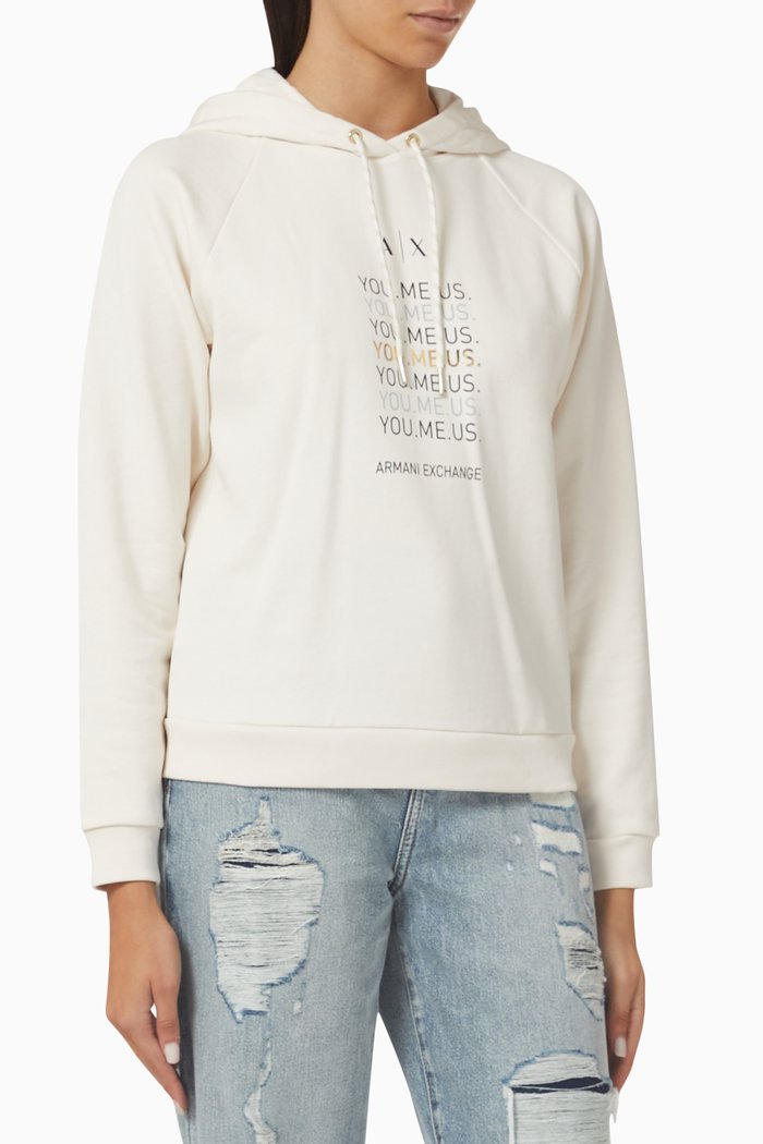 

You.Me.Us Hooded Sweatshirt in Organic Cotton, White