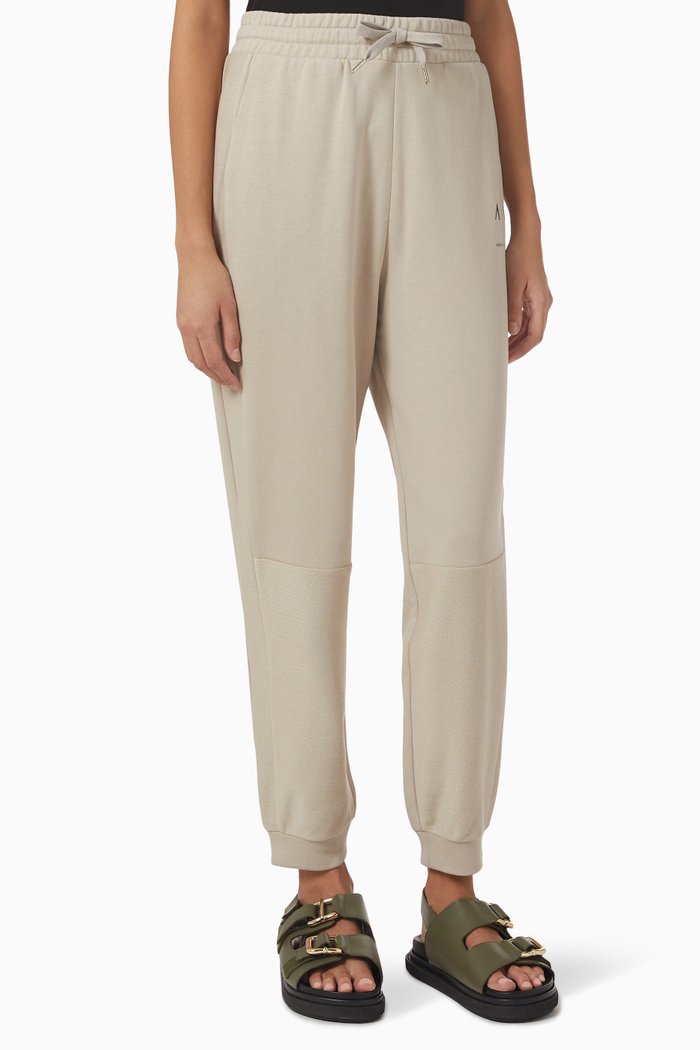 

AX Micro Logo Sweatpants in Cotton Fleece, Neutral