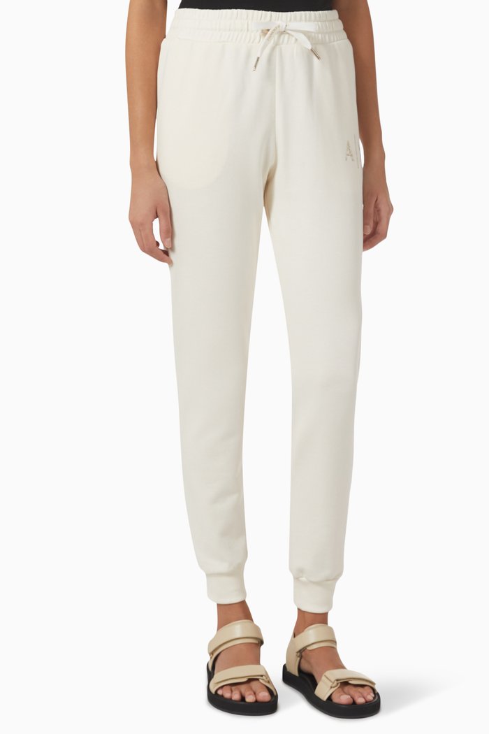 

AX Logo Sweatpants in Cotton Jersey, White