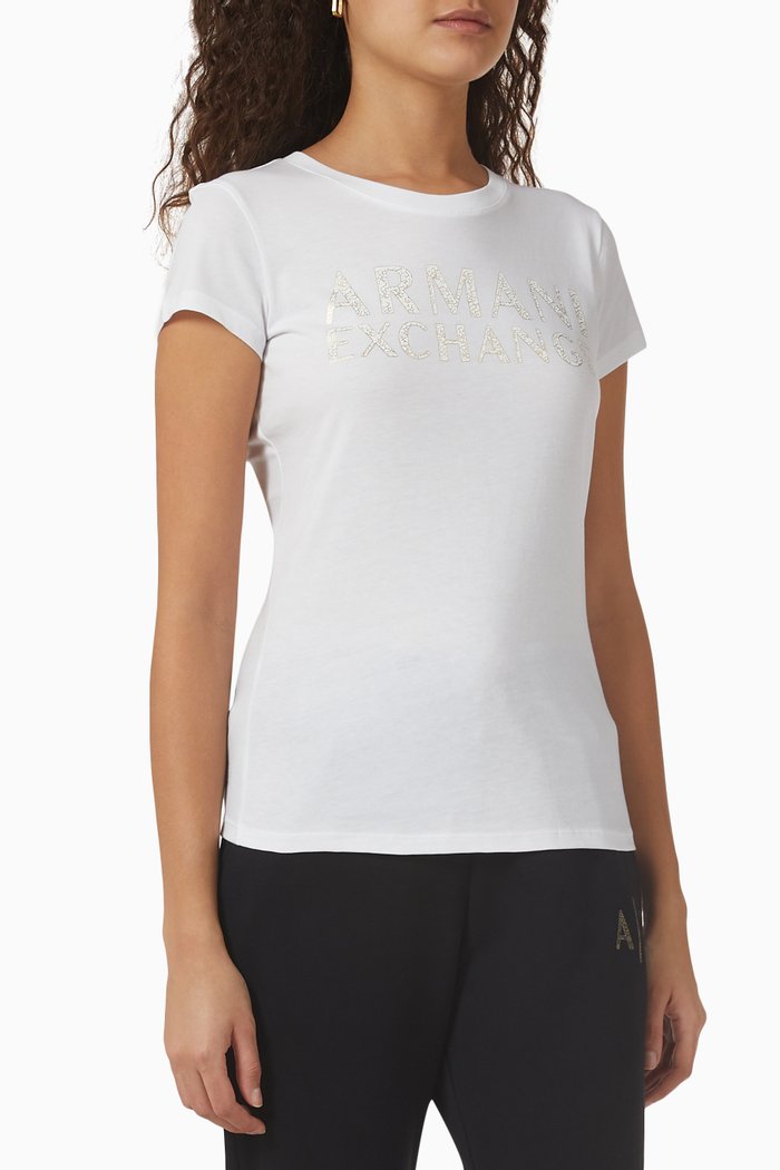 

AX Logo T-shirt in Cotton Jersey, White