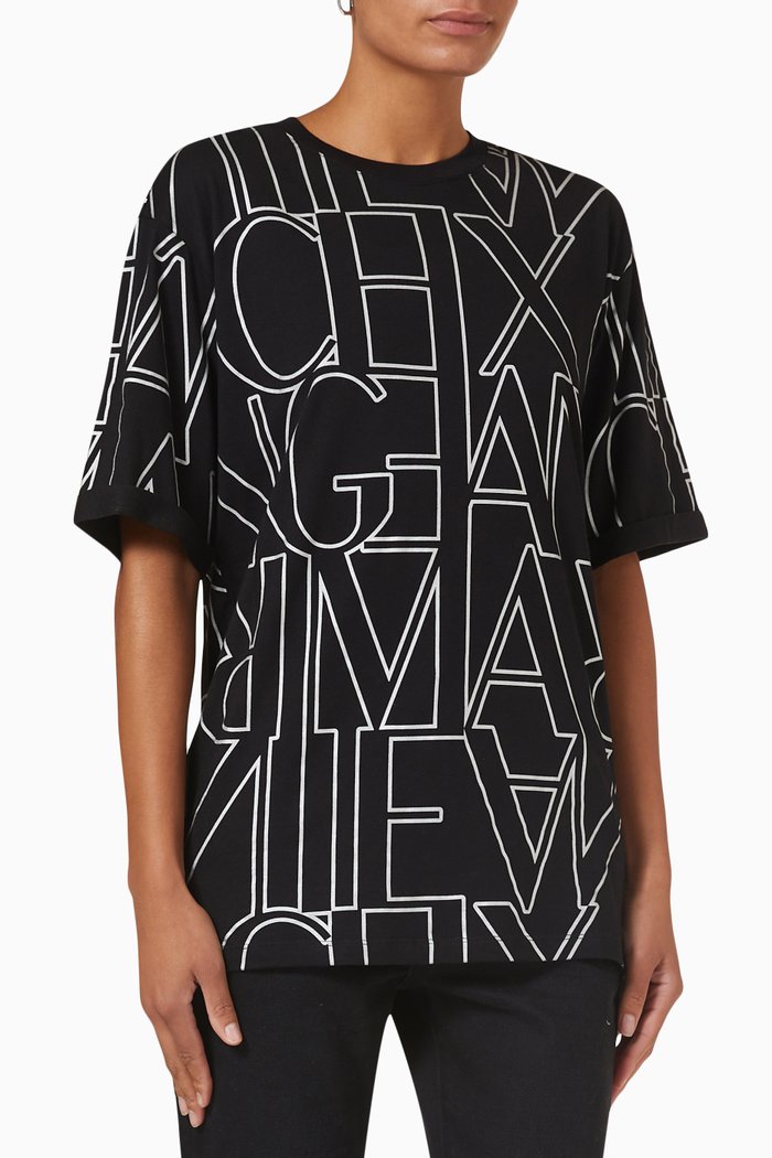 

All-over Logo Oversized T-shirt, Black