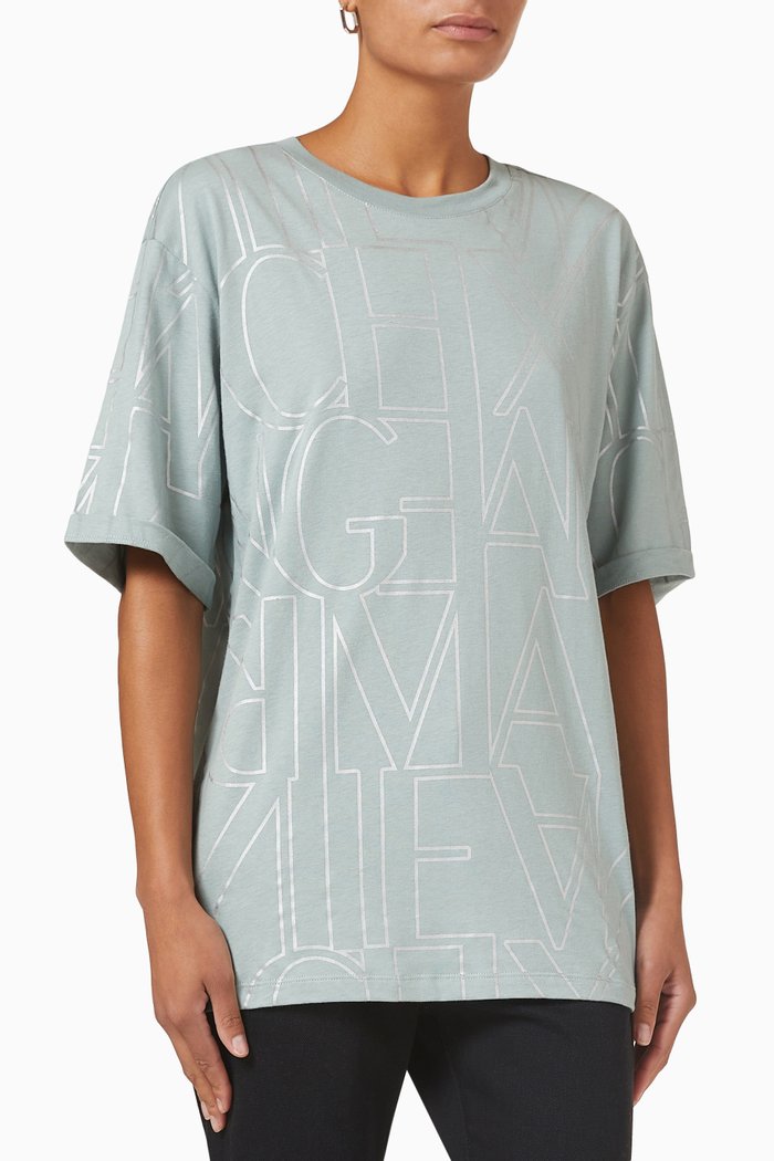 

All-over Logo Oversized T-shirt, Green