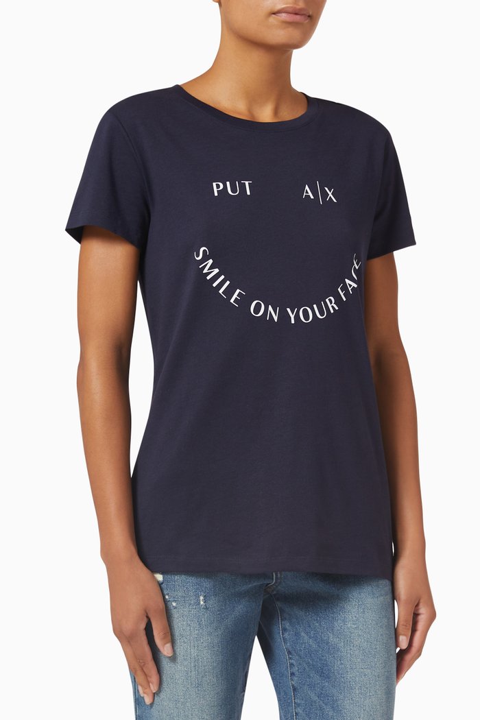

Smile Logo T-shirt in Cotton Jersey, Blue