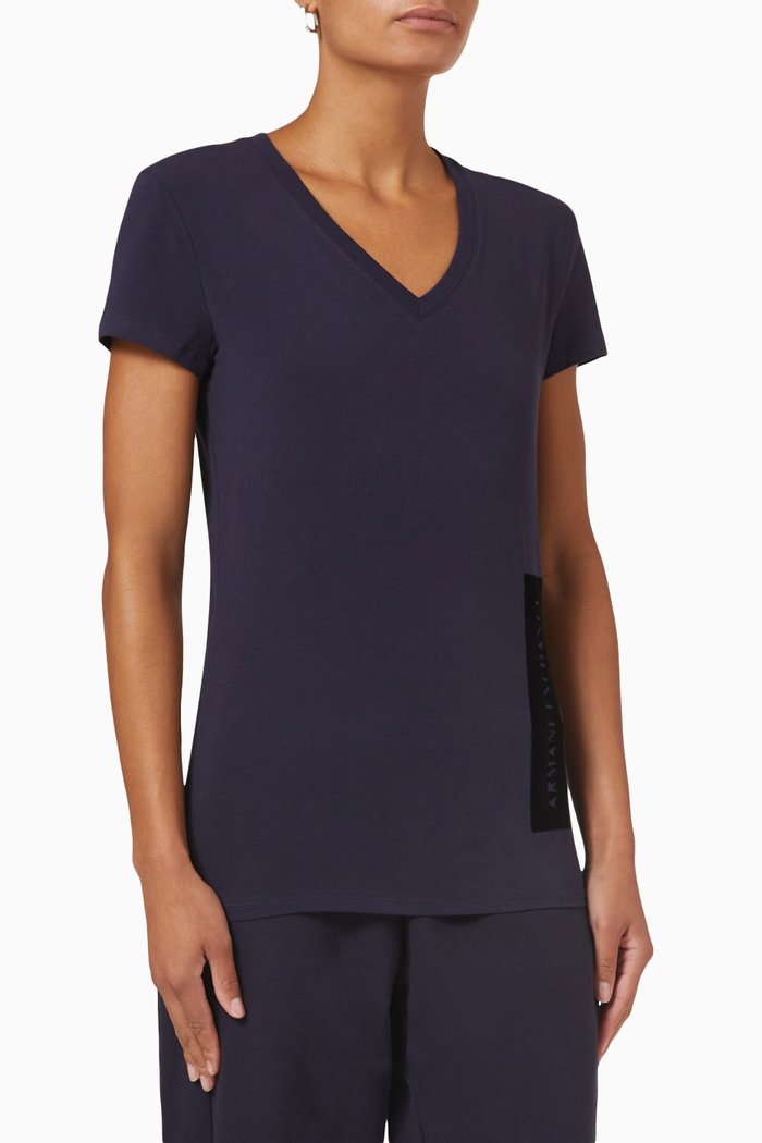 

Flocked Logo T-shirt, Blue