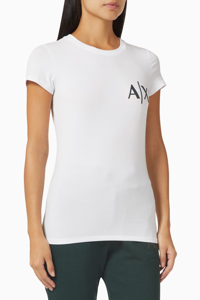 

AX Logo Slim-fit T-shirt in Cotton-jersey, White