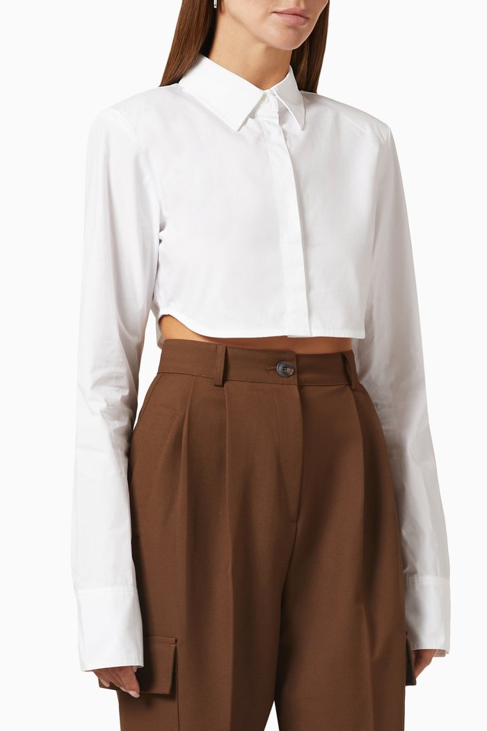 

Uma Crop Shirt in Cotton, White