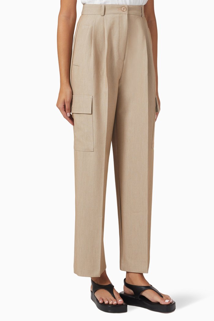 

Maesa Cargo Pants in Tailored Fabric, Neutral