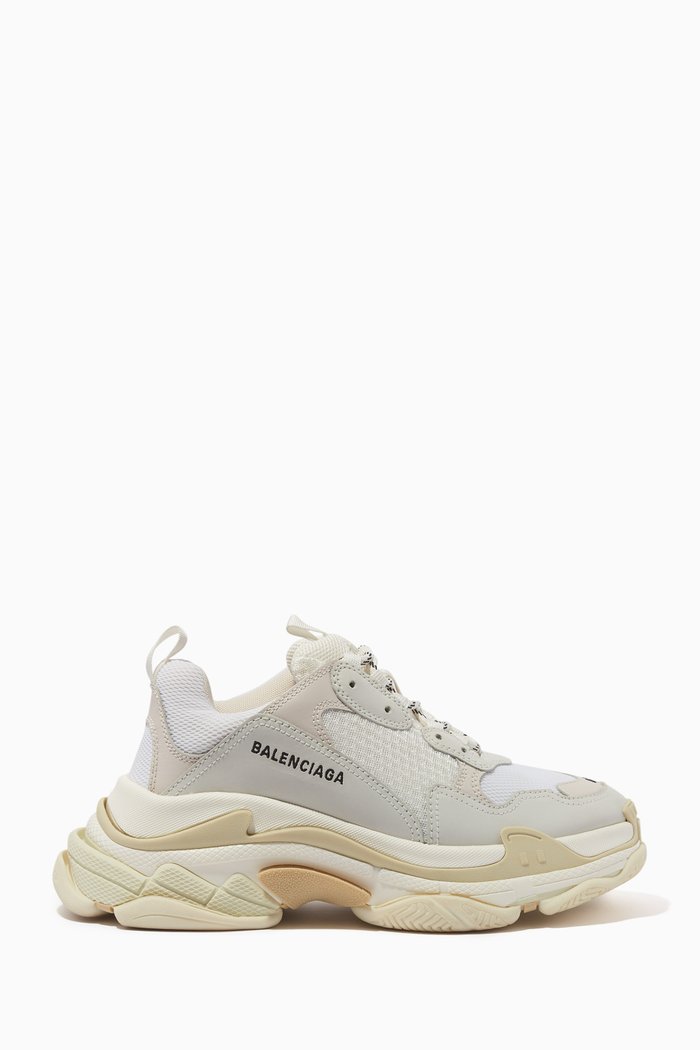 

Triple S Sneakers in Double Foam & Mesh, White
